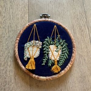 Embroidery hoop wall decor